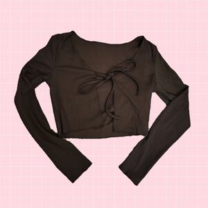 Black Tie-Front Cardigan